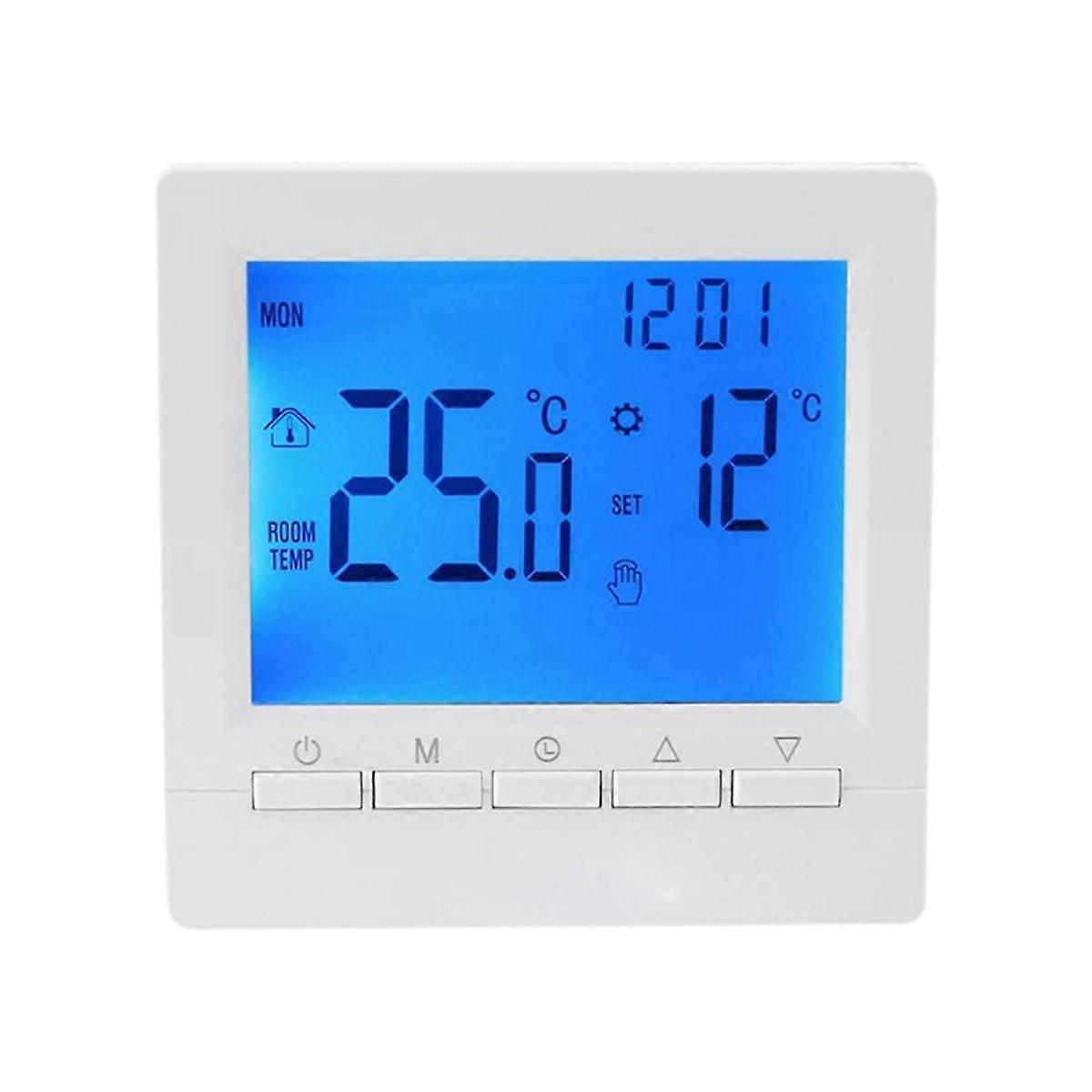 Programmable Digital Thermostat 3A Weekly Room Temperature Controller for Efficient Home Heating Bl