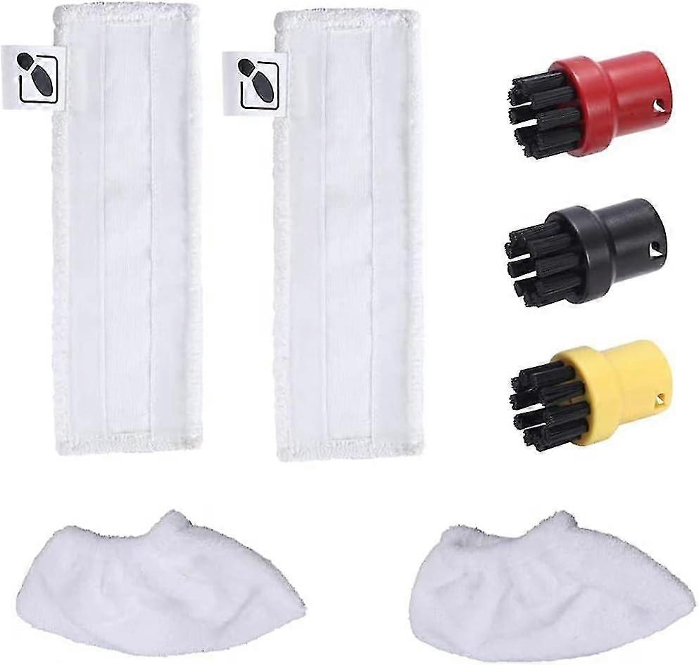 3 Paint Brushes + 2 Microfibre Floor Cloth + 2 Hand Nozzle Cover Cloth for SC1 SC2 SC3 SC4 SC5 Steam Cleaner
