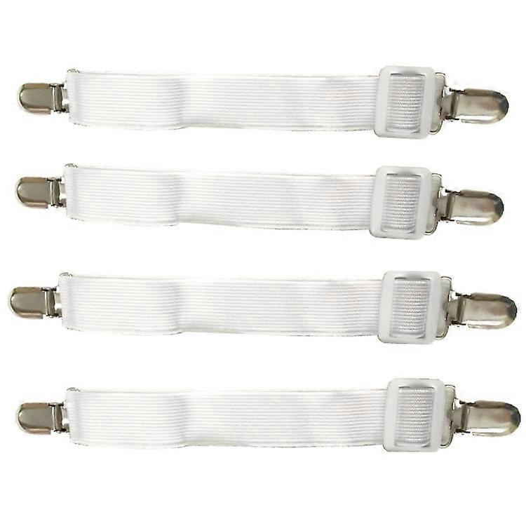 4Pcs/set Ελαστικές λαβές σεντονιών Διπλά κλιπ κεφαλής Gripper Holder Τιράντες Συνδετήρες σεντονιών Ρυθμιζόμενο μήκος 15-30cm SMTX