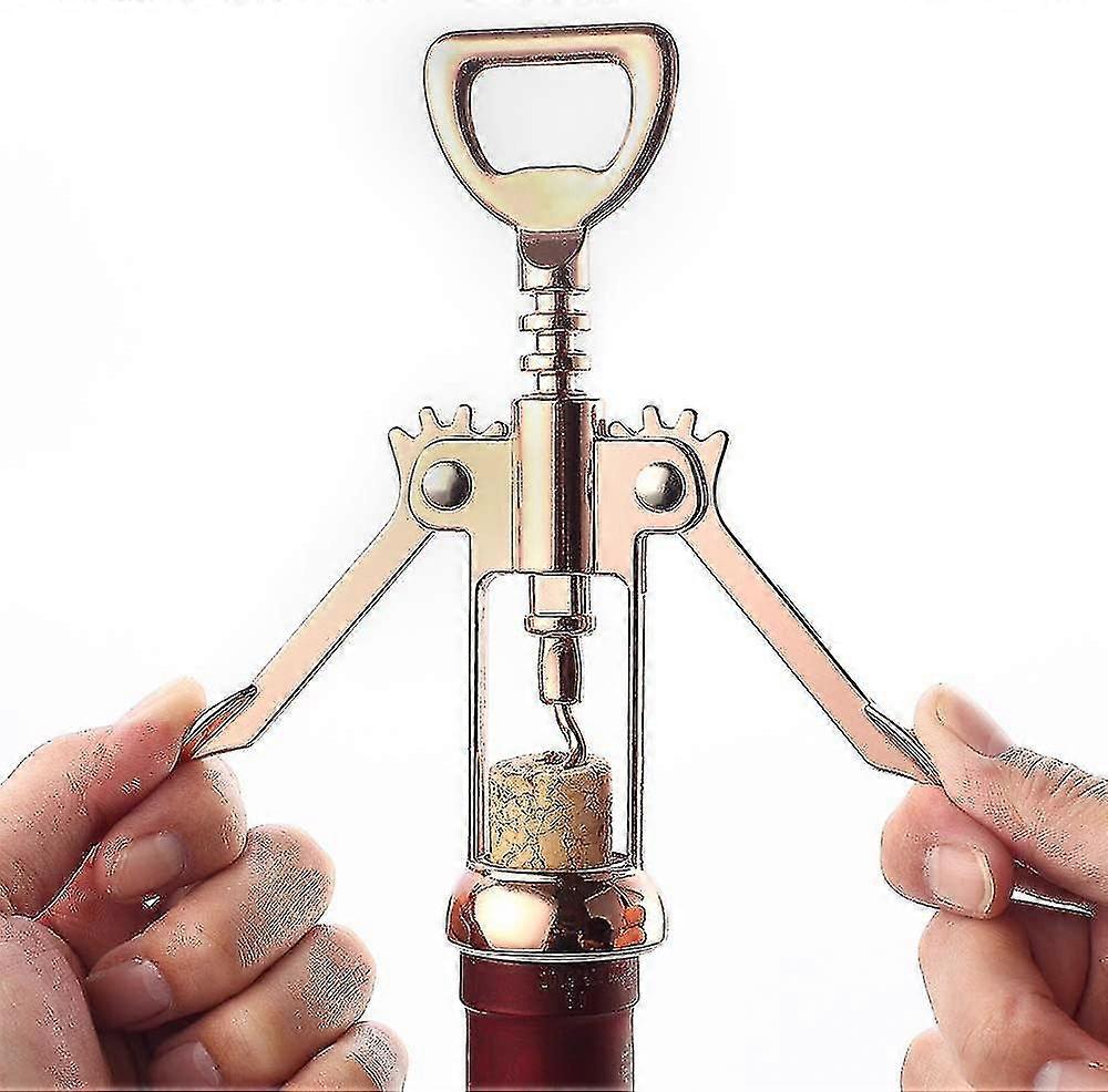 veldig solid vinge korketrekker svart vinåpner og ølåpner, multifunksjonell vinåpner