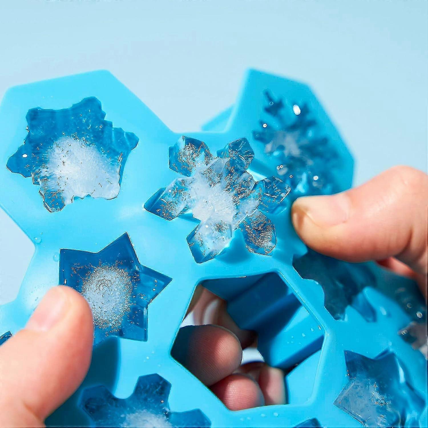 Snow Silicone Ice Cube Tray, Novelty Ice Mold, Large Ice Cube Mold, Makes 12 Ice Cubes, Snow Ice Tray, Blue, 1 Piece Set