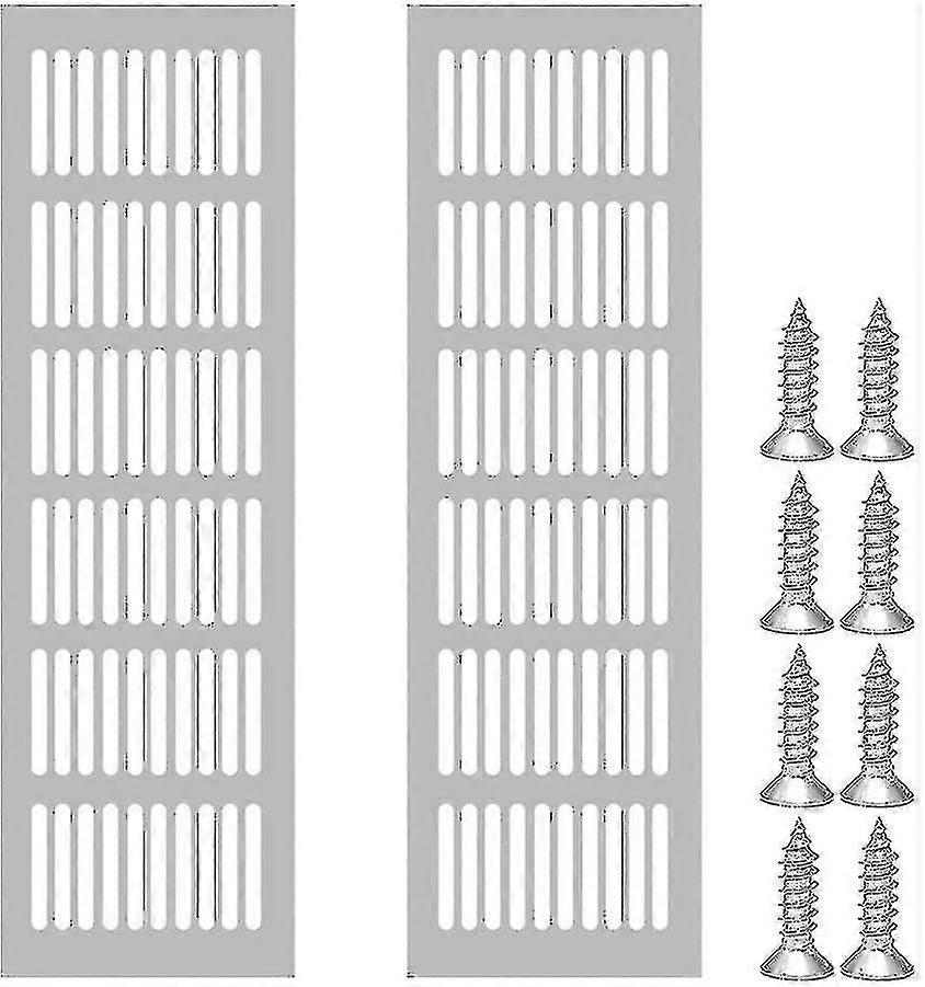 2 قطعة من شبكة التهوية مستطيلة ، مصبغة تهوية الألومنيوم ، شبكة تهوية خارجية 80x250mm جودة عالية