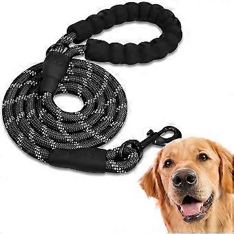 Dog Leash, Dog Training Leash, Padded, Soft Handle, Rope For Puppies And Small, Medium And Large Dogs (1.5 M, Black)