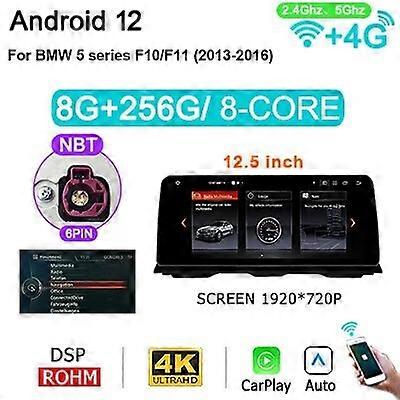For BMW F10 F11 2010-2016 5 Series 8-Core 2 DIN Android 12 Car Radio Multimedia Player Navigation GPS auto stereo Carplay 4G IPS