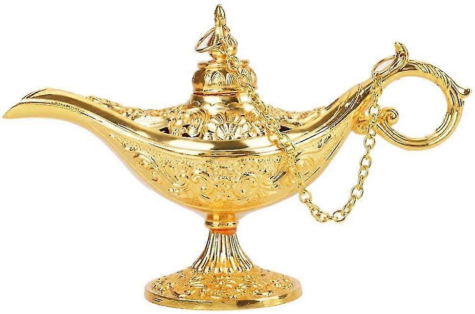 Metal Genie Lamp Aladdin, Aladdin Magic Genie Light Luxury Magic Teapot Retro Elf Light Teapot Oil Lamp For Home Collection Of Light Wishing