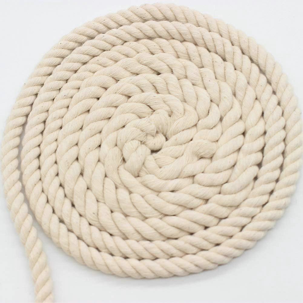 100% Cotton Twisted Soft Rope for Macrame, Knitting, Wall Plants, Crafts - 10m x 10mm