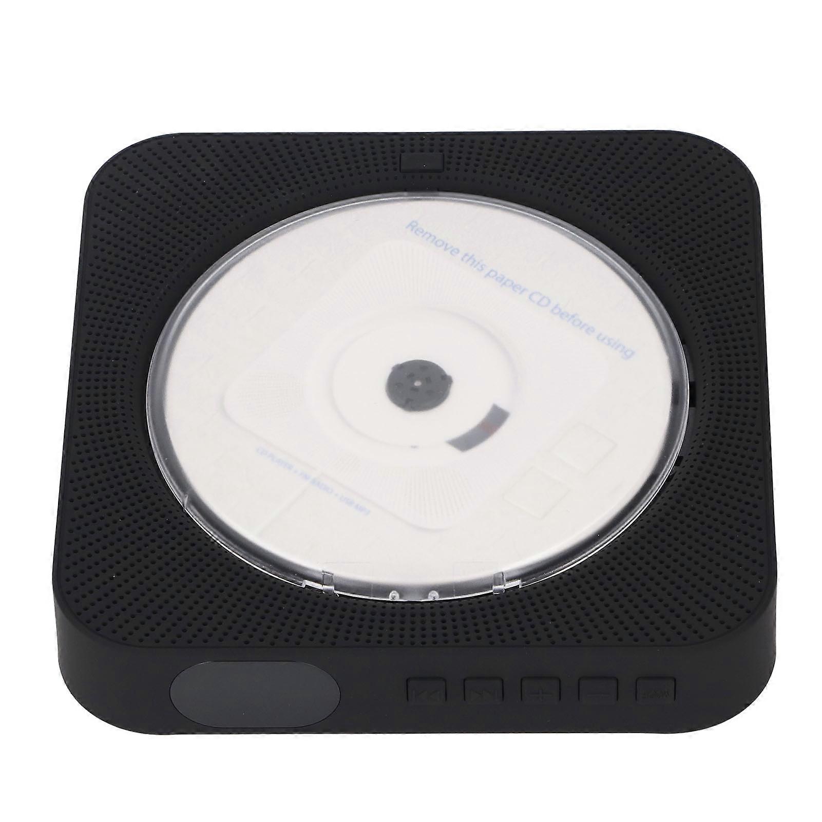Bluetooth CD Player Portable Remote Control Protective Cover 2 Modes Wall Mount Cd Player Black 