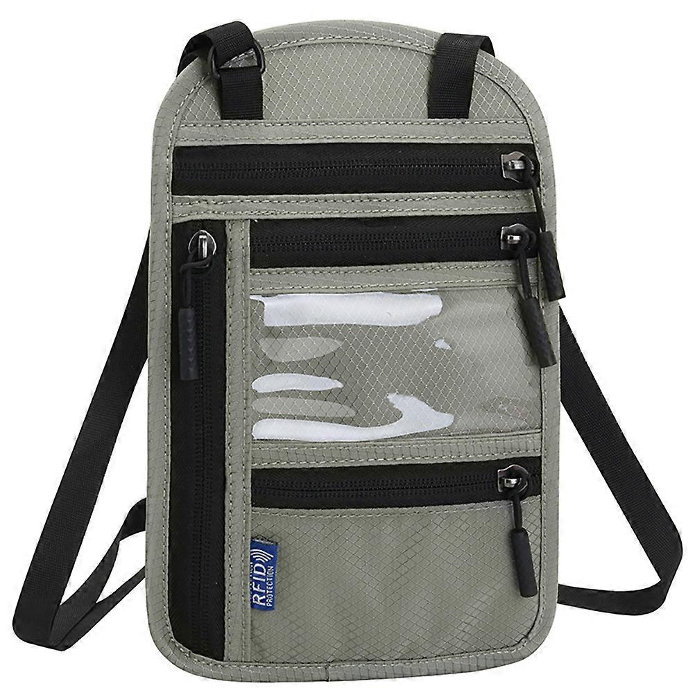 1Pc Multifunctional Bag Portable Cellphone Pouch Useful Passport Bag for Home Light Grey