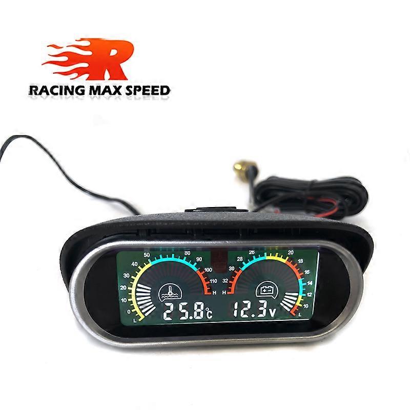 12v/24v Auto Car 2 in 1 LCD Digital Display Voltmeter Gauge & Water Temp Temperature gauge Universal