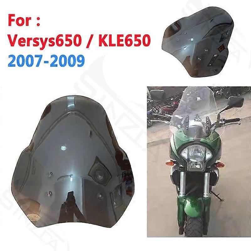 For Kawasaki Versys650 KLE650 Versys KLE 650 2007 2008 2009 Front High Visor Windshield Windscreen Wind Deflectors Gray