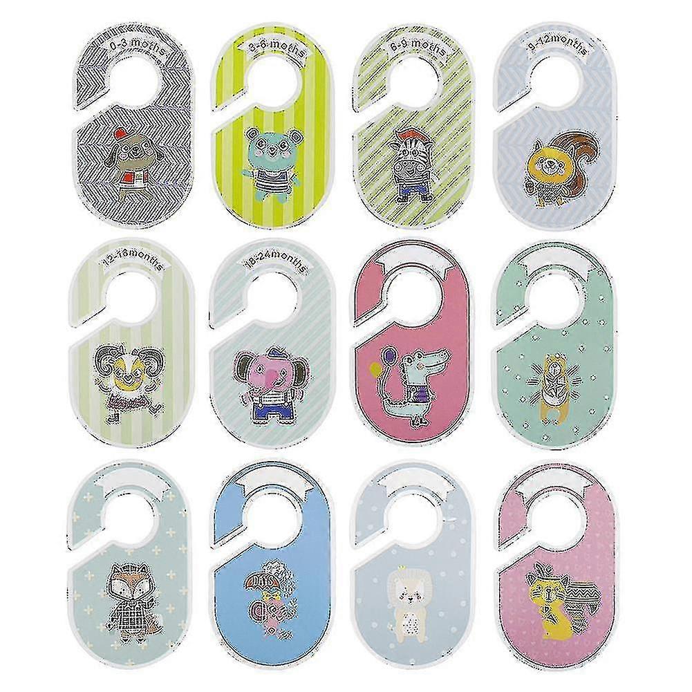 12 Pack Diy Organizer Clothes Size Divider Plastic Size Tag Hanger C