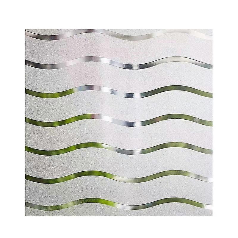 Privacy window film frosted window sticker self-adhesive static free opaque glass film UV protection wave pattern 45x200cm