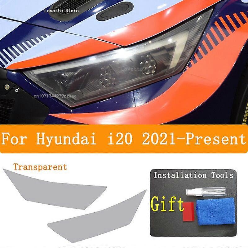 Hyundai i20 2021-2023 lisävarusteet auton ajovalot etuvalo suojakalvon restaurointi läpinäkyvä musta tpu-tarra ajoneuvon sisustustarvikesarjat