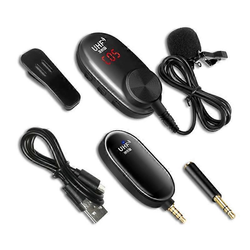 Wireless Mic System Lavalier Microphone External Lapel Mic Volume Adjustment