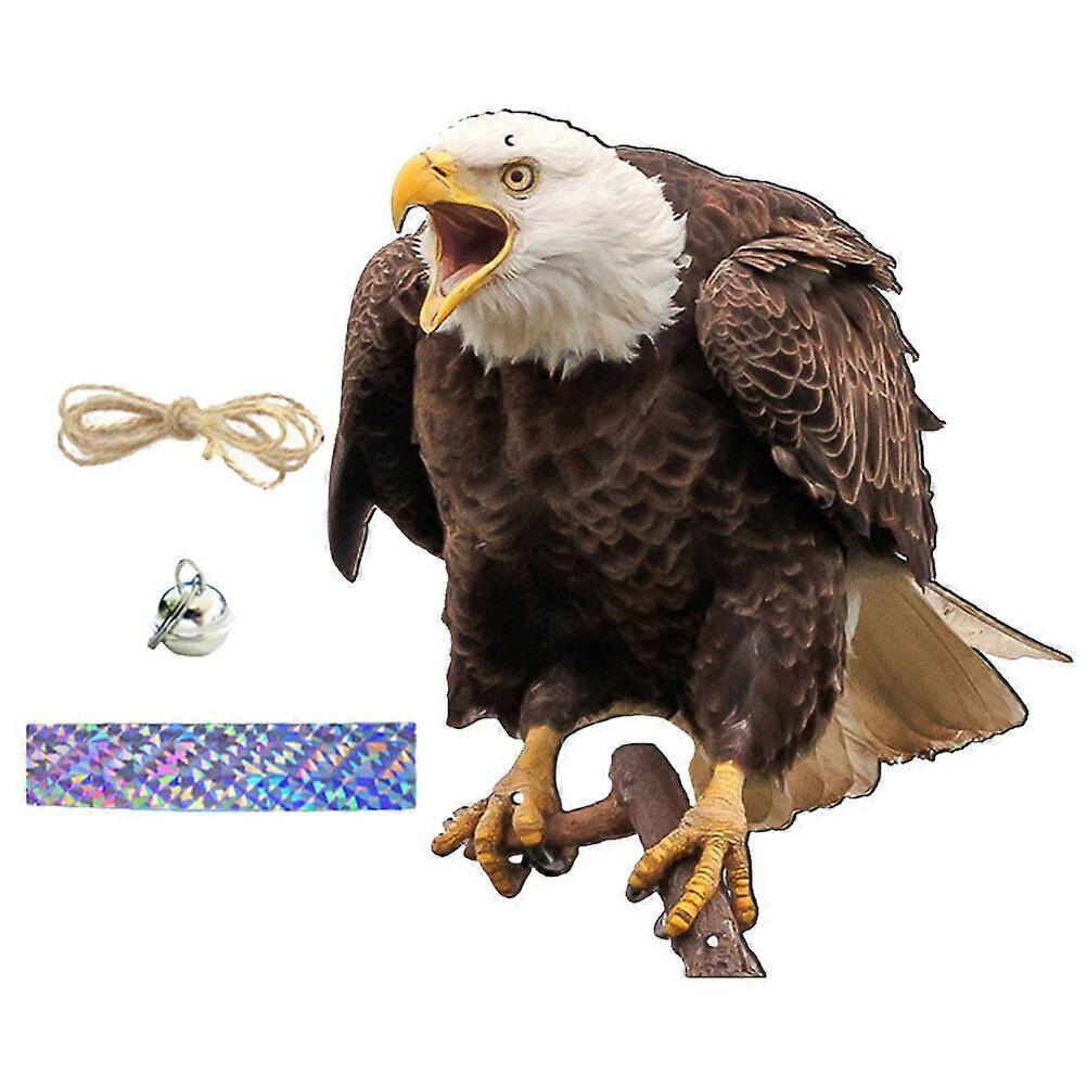 1 Set Garden Bird Deterrent Hanging Decor Bird Deterrent Owl Ornament with Bell Decor for Tree