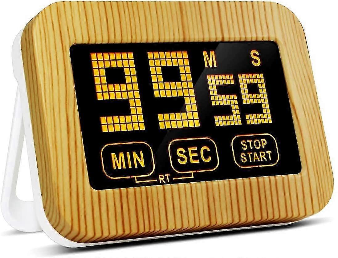 Kitchen Timer, Touch Screen, LCD Digital Kitchen Timer, Magnetic Countdown Timer, Stopwatch with Powerful Alarm, Large Digit Back Holder for Kitchen,