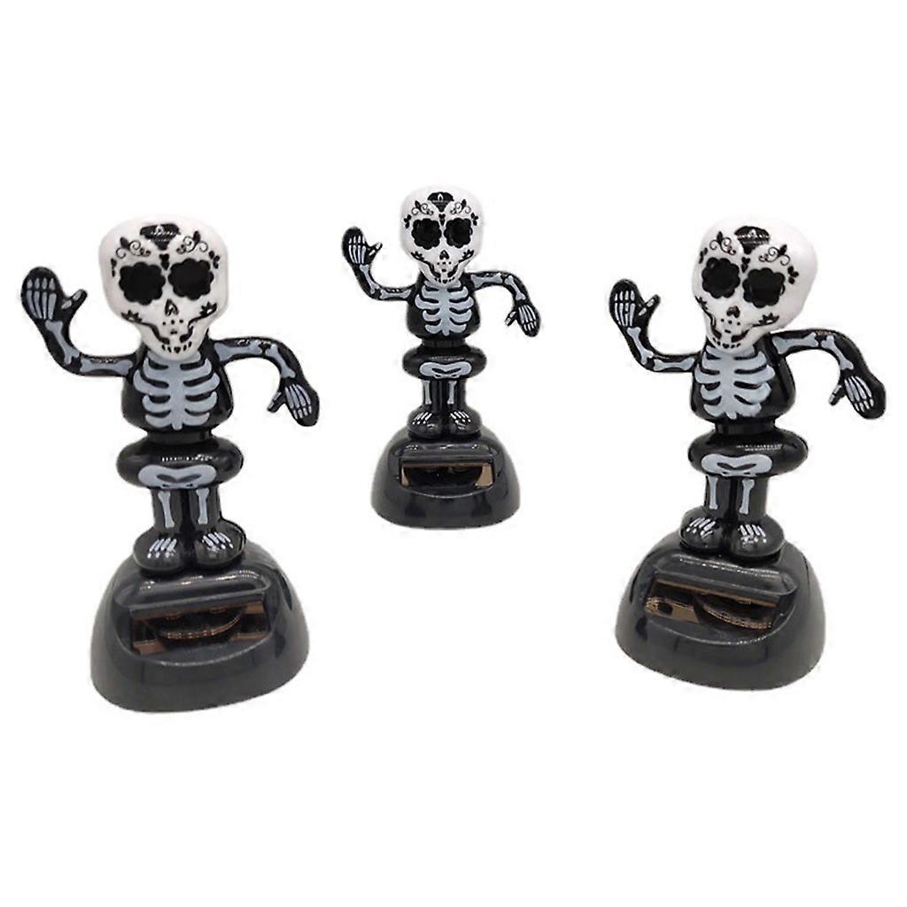 Dashboard Decoration Solar Powered Retro Funny Skeleton SUV Cab Accessories