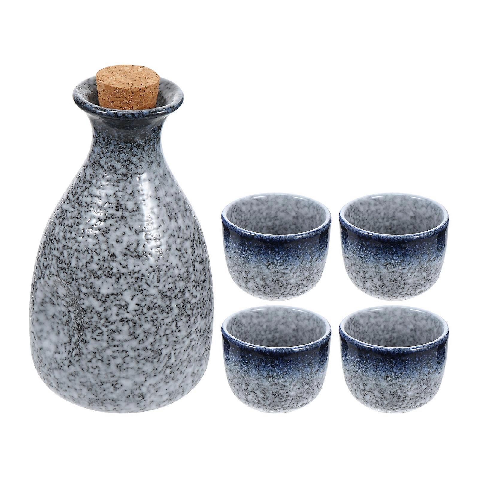 1 Set of Simple Storage Containers Retro Sake Pot Japanese Style Wine Cups