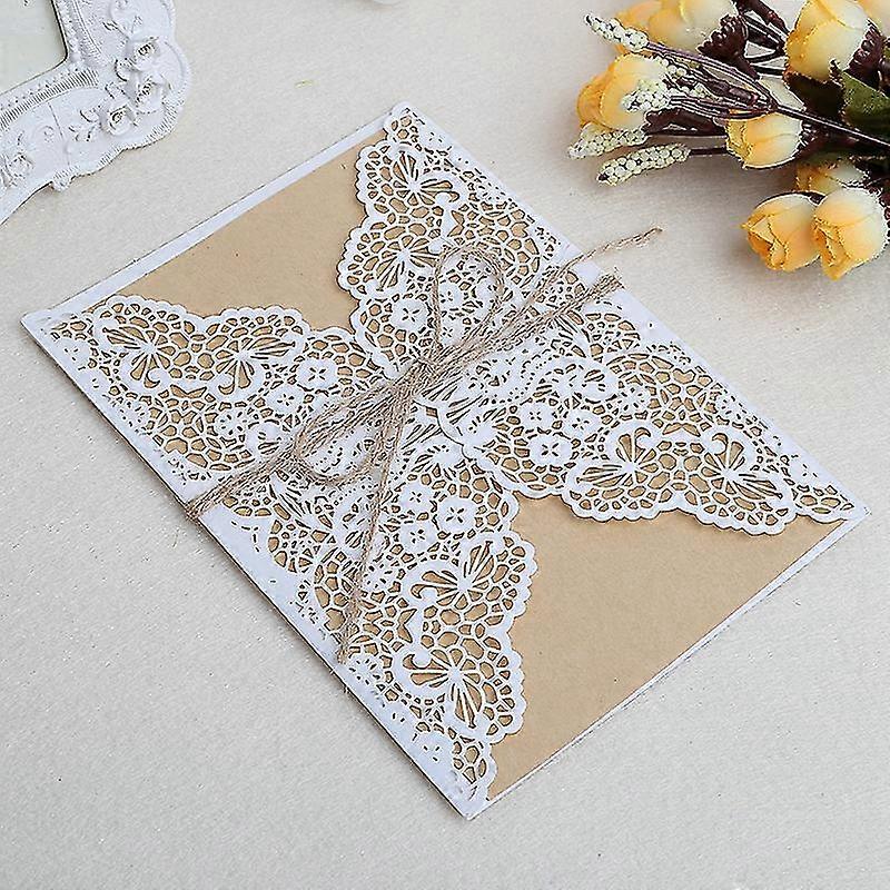 10pcs Wedding Invitation Cards Kit With Envelopes Seals Personalized Printing