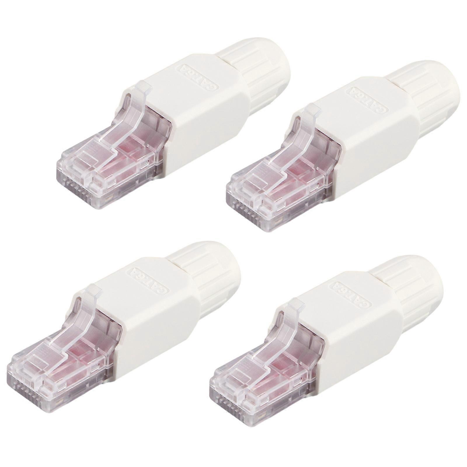 RJ45 Connector, Tool-Free Network Connector, Cat6A Gold-Plated LAN Cable Plug