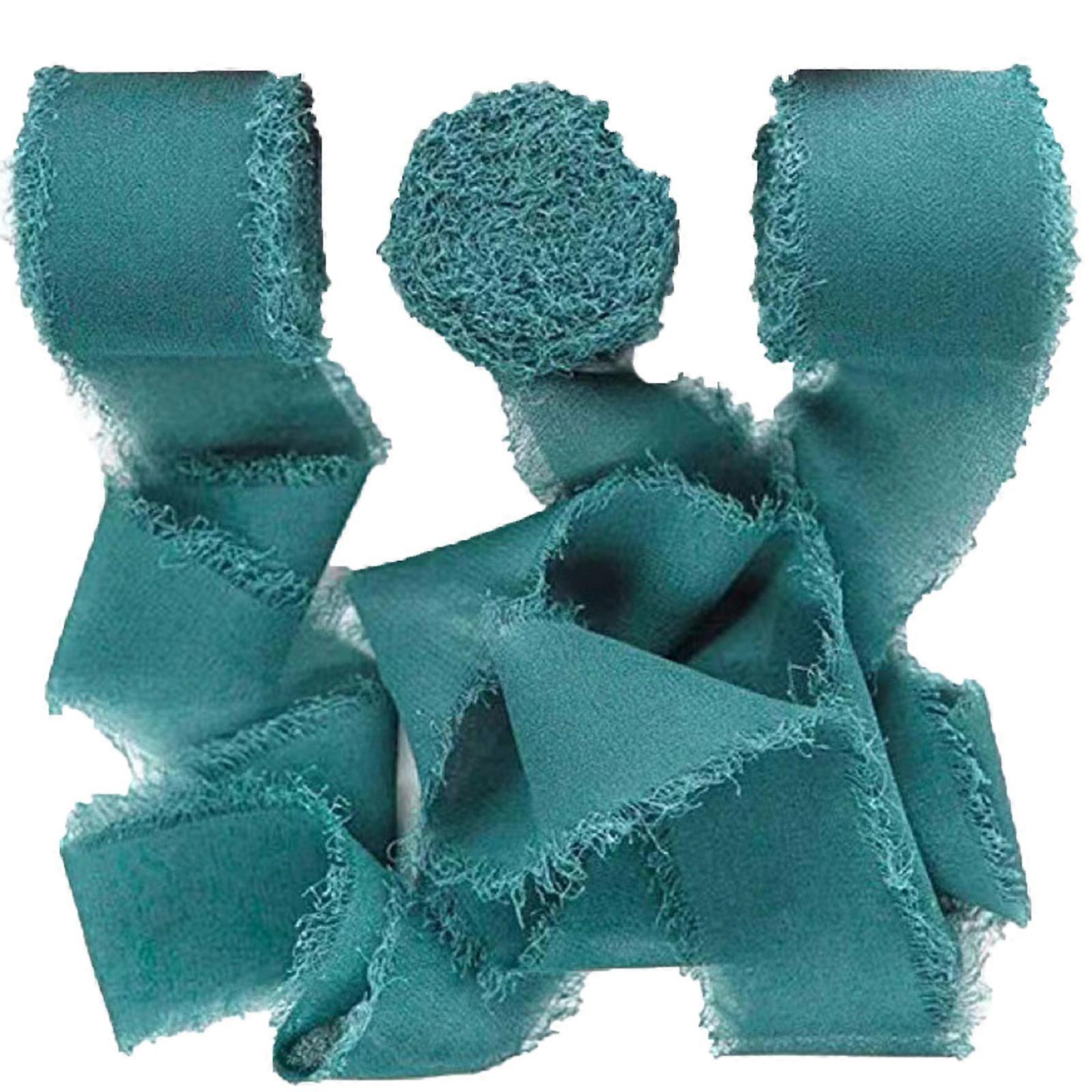 1Roll håndlaget frynser chiffon silkebånd for bryllupsinvitasjoner blomst