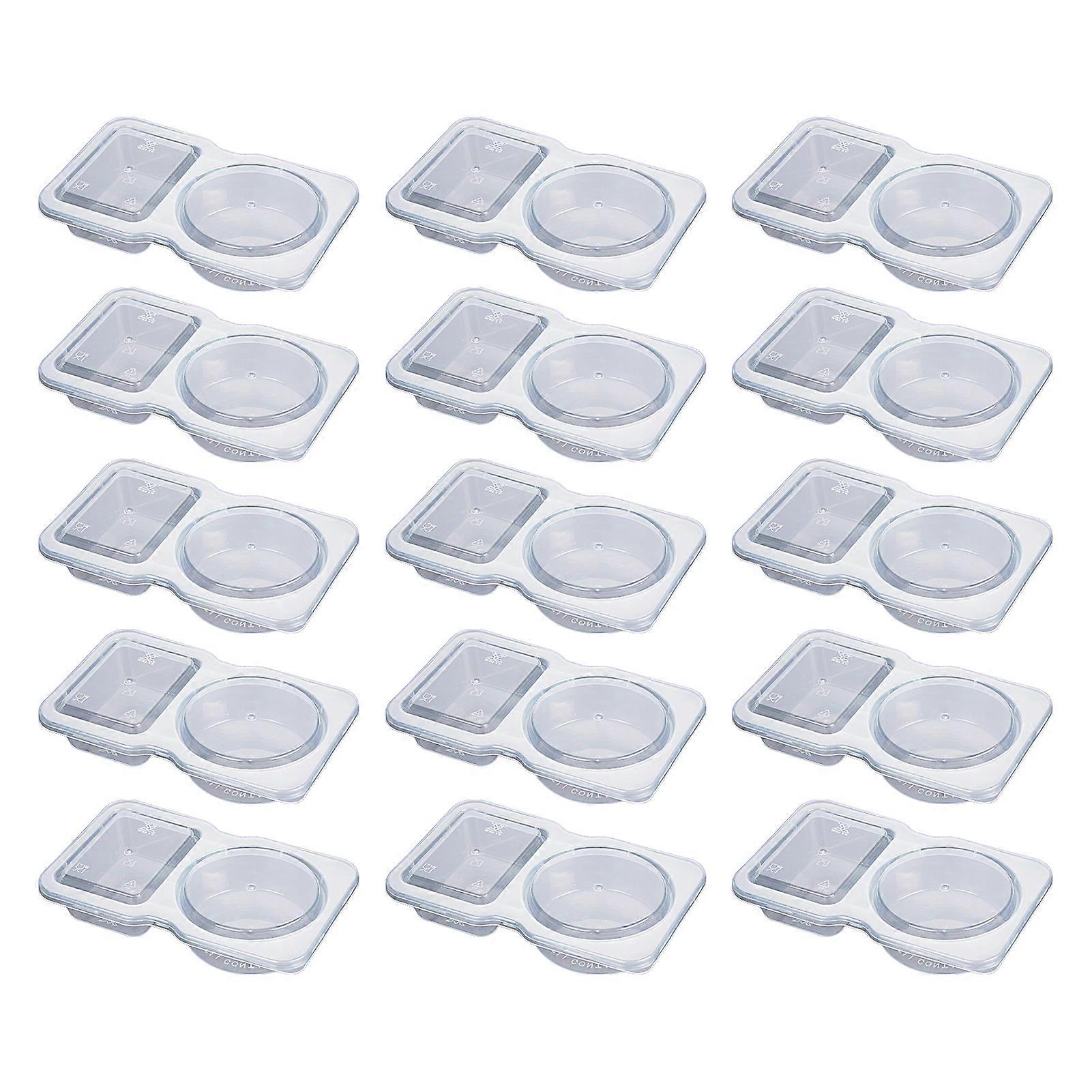 15/25/35Pcs Condiment Containers Reusable Dual Compartment Sauce Boxes with Lids Snack Containers for Dressings Desserts Jikaix
