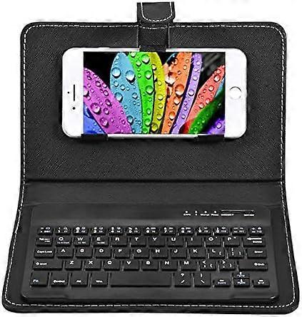 Wireless Keyboard, Bluetooth Keyboard Kit with PU Leather Case and Support for iOS/Android Phones.