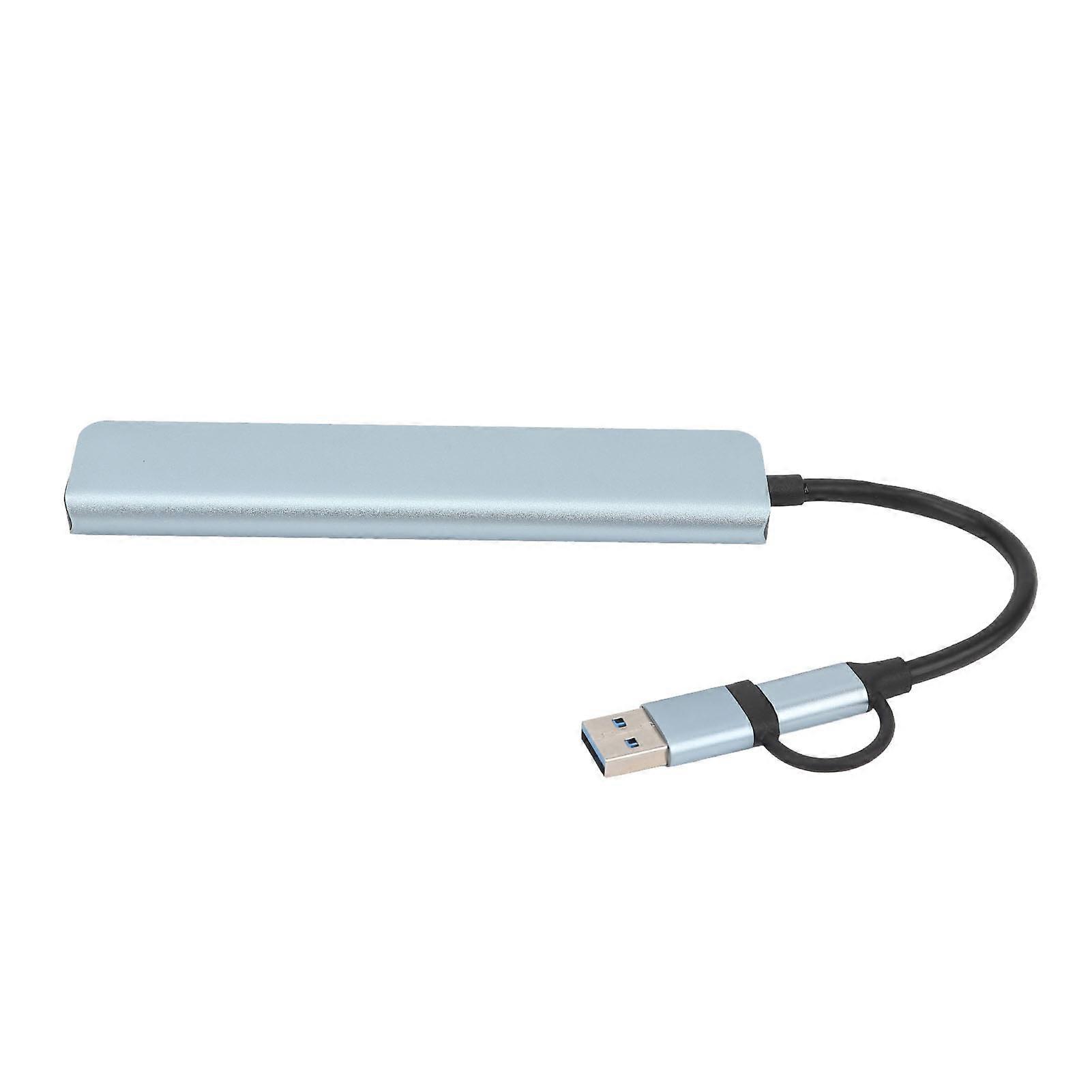 8 in 1 Aluminum Alloy USB C Hub with 1 USB 3.0 Type C Port, 3 USB 2.0 Ports, 3.5mm Jack, USB C Memory Card Reader for Laptop