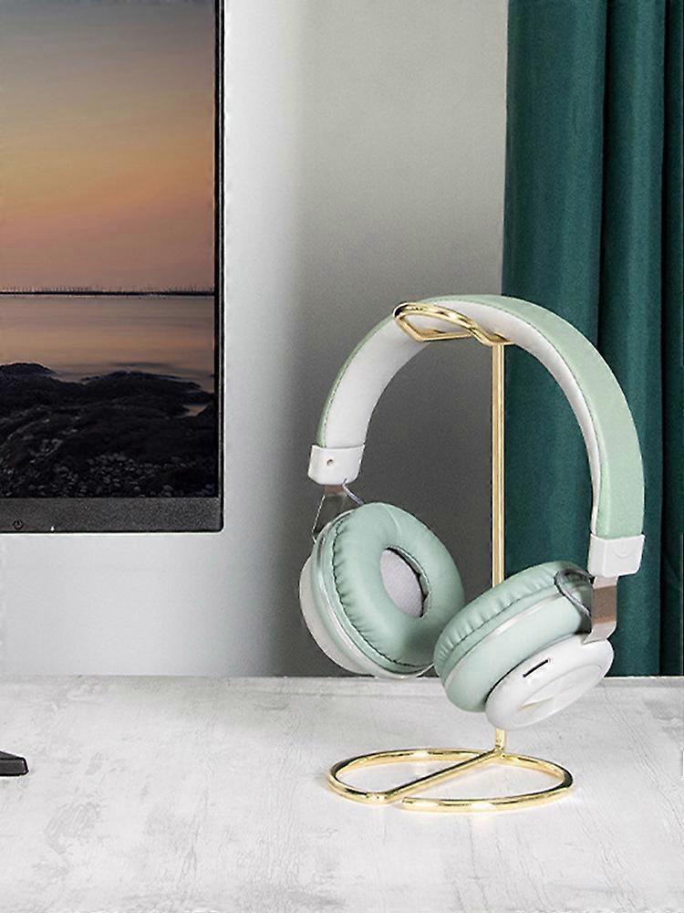 Portable Metal Headset Holder for Earphone Storage and Display, Minimalist Style, Gold