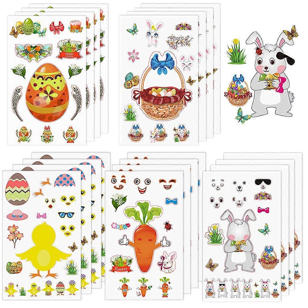  Easter Decorations Sticker 20 Sheets Easter Eggs Stickers Easter Bunny Sticker