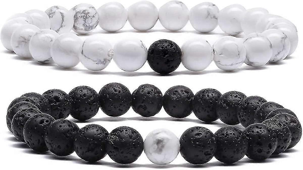 Mens Beaded Blets Couples Matng Blet Set Lava Beads