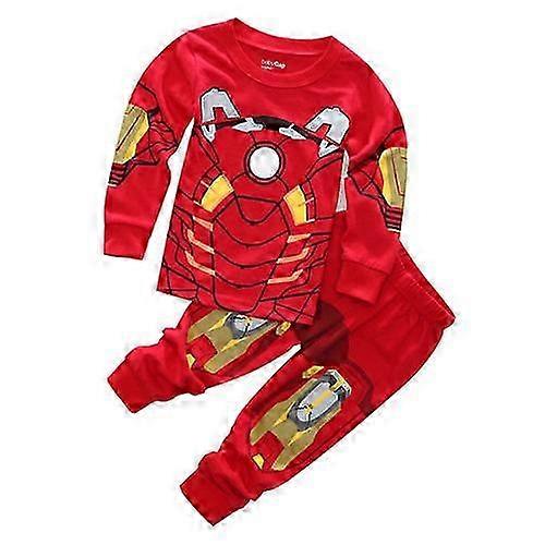 Superhero tištěné pyžamo děti chlapec iron man spací prádlo pjs noční prádlo set oblečení loungewear