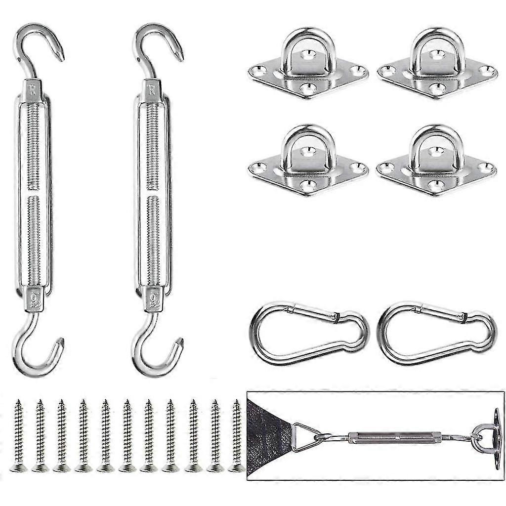 Sun Shade Sail Fixing Garden Patio Sunscreen Awning Canopy Stainless Fitting Kit