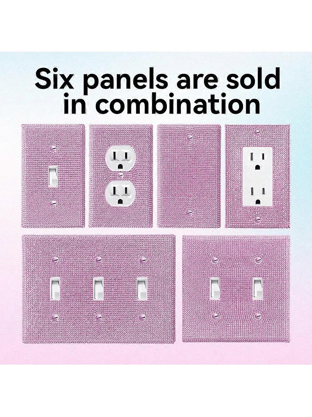 1pc Wall Switch Plate Cover With Various Styles, Pink Rhinestone, Shiny Decoration, For Bedroom Accessory, Home Decor