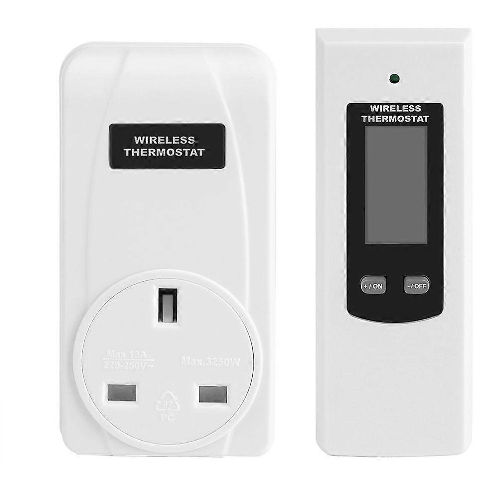 Wireless Thermostat Heating and Cooling Room Temperature Controller with Remote Control UK Plug