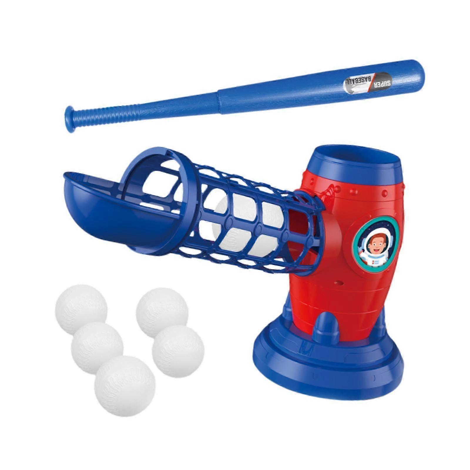 Enfants Baseball Lanceur Machine Cadeaux d’anniversaire Jeux avec Batte et 5 Balles de Baseball Électrique