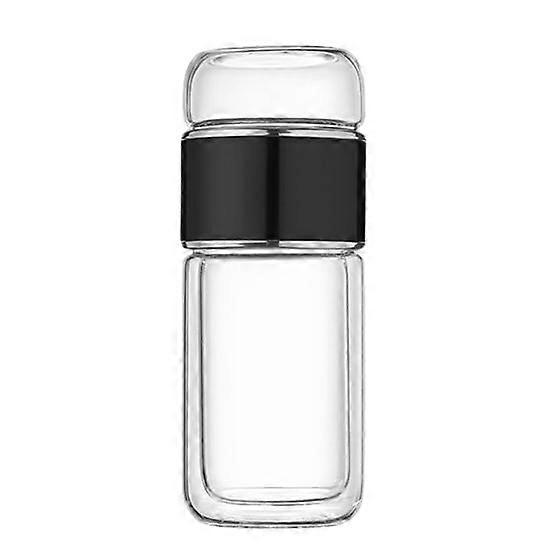 Glass Tea Infuser Bottle Double-Layer Insulation Portable Travel Tea Maker with Filter
