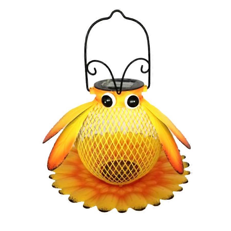 Garden Bee Solar Lamp and Bird Feeder with LED Wall Light