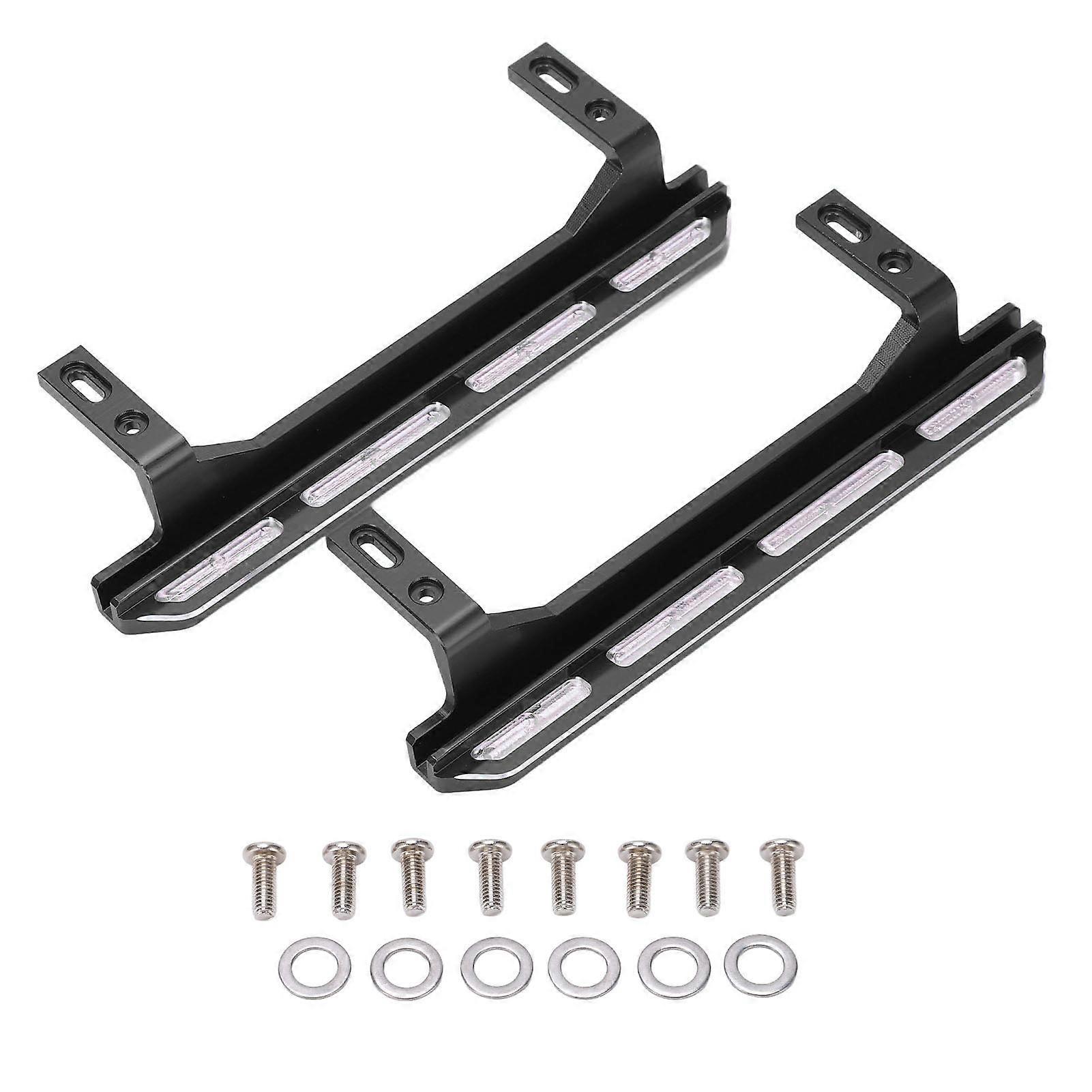1Pack RC Side Pedal Metall Simulation Trittplatte Trittbrett für SCX10 1/10 Fernbedienung FahrzeugSchwarz
