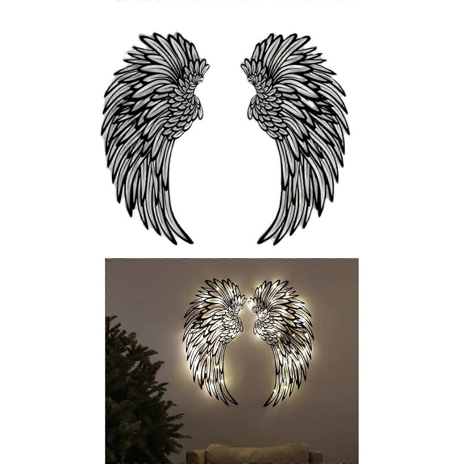 1 paire d'ailes d'ange décoratif mural autocollant lumineux lumière  artisanat décoratif fournitures pour enfants, image size:1600x1600