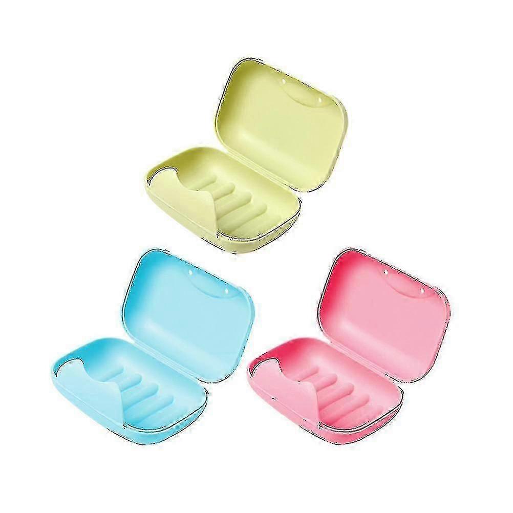 Waterproof Soap Box - 3pcs Leakproof Soap Box with Locking Cover for Soap Storage
