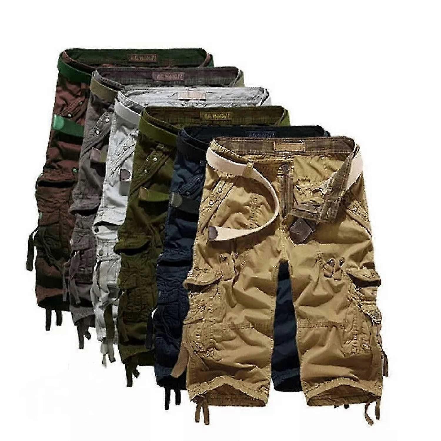 Men's Casual Loose Fit Multi-pockets Military Cargo Shortsneu Herren Cargo Sommer Shorts Kurze Hose Short Bermuda Casual Pants Baumwolle -gsla