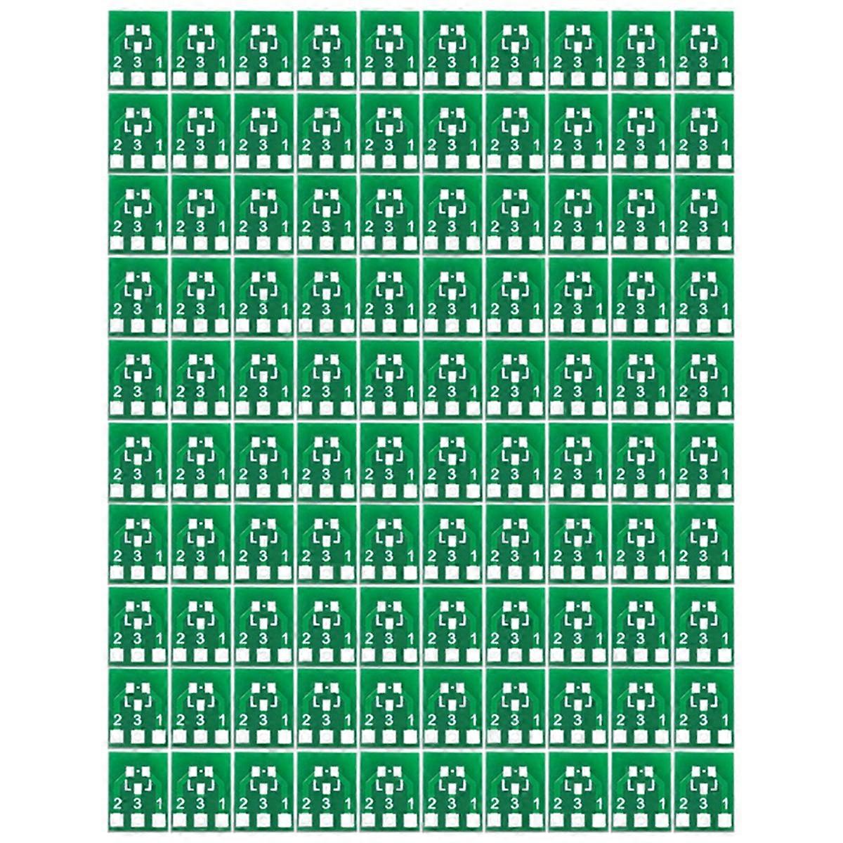 SOT23 SOT23-3 Sväng SIP3 Dubbelsidig SMD Vänd till DIP SIP3 Adapter Omvandlare SOT SIP IC Socket PCB Board DIY Kit 100st