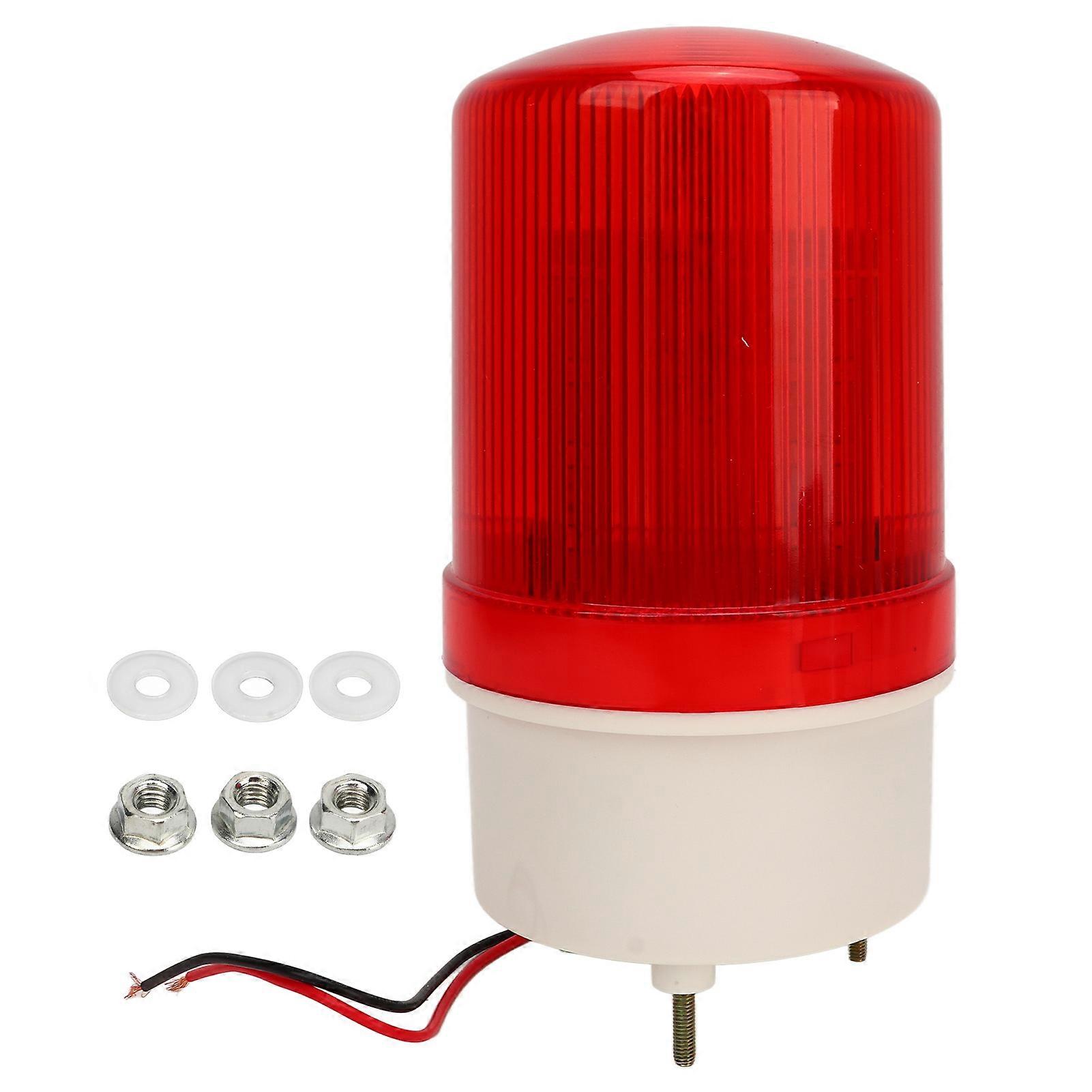 Industrial LED Rotating Strobe Beacon Light Electrical Revolving Signal Light Silent Alarm for Emergency Warning Red 24V