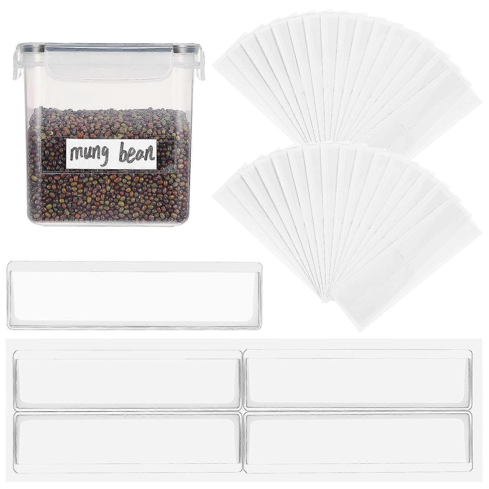 60pcs Label Holders Clear Index Card Sleeves Self-Adhesive Label Pockets For Storage Bins Notebooks Shelves Folders Drawers