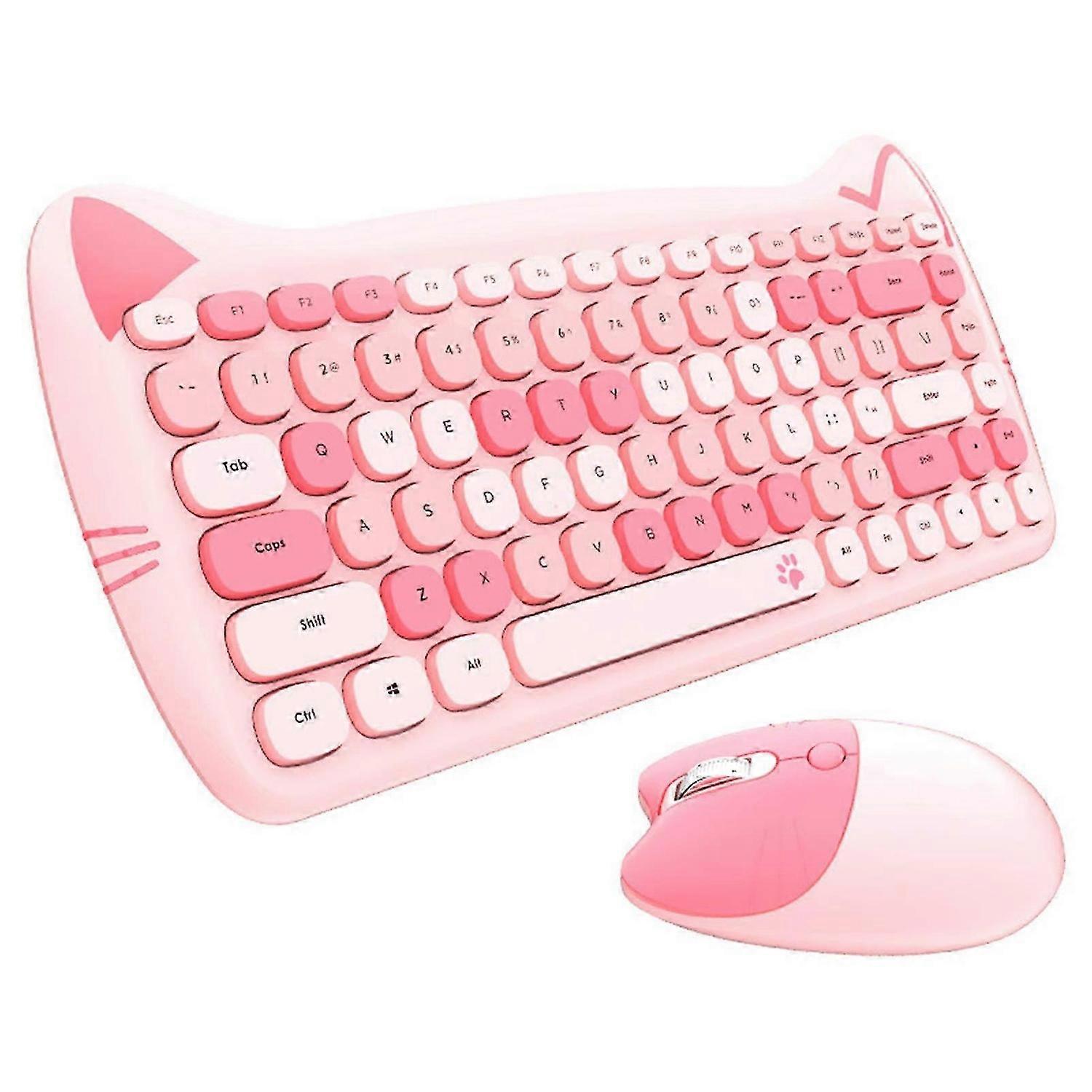 Clavier sans fil ensemble ergonomie réponse rapide 2.4G coupe dessin animé chat ordinateur clavier souris peigne se