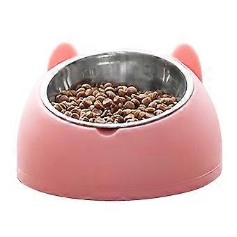 Pet Food Water Bowl Stainless Steel Detachable Prevent Slip Cartoon Shape Dog Cat Feeding Bowl,Pink Dog Shape