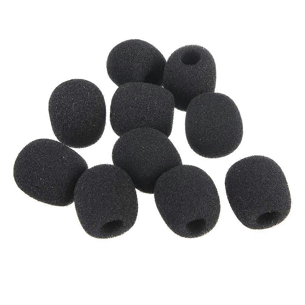10pcs Mini Lapel Headset Microphone Cover Foam Windscreen Windshield Black