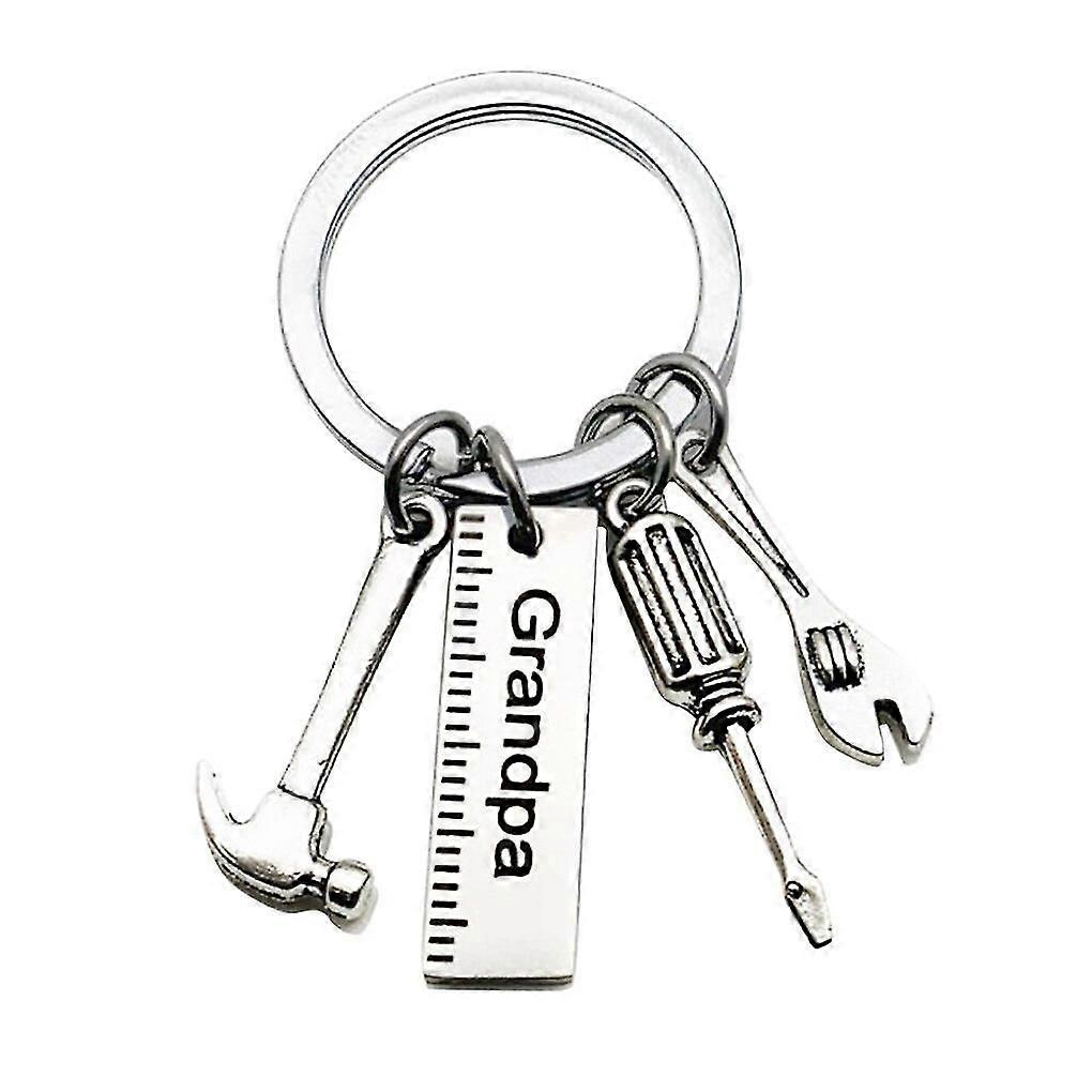 お父さんのキーホルダーステンレス鋼合金ドライバーキーリングDIYレンチキーリング装飾ギフトハンギングペンダント父の日ギフト