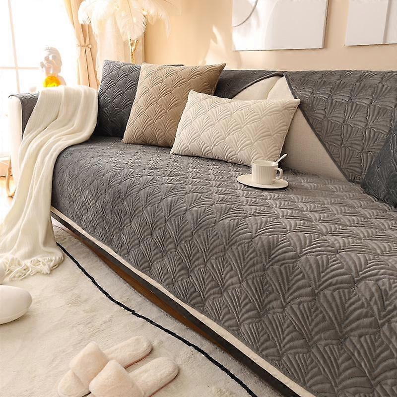 Thicken Velvet Sofa Covers Non Slip Sofa Mat Winter Warm Washable Couch Slipcovers for Living Room Solid Color Soft Sofa Towel